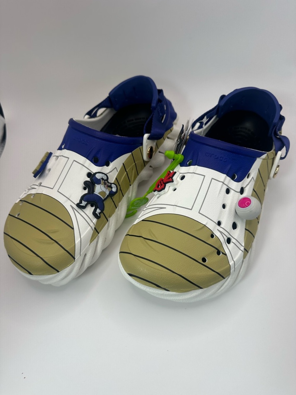 CROCS Dragon Ball Z Themed White, Blue & Tan Classic Clog - Picture 2 of 8